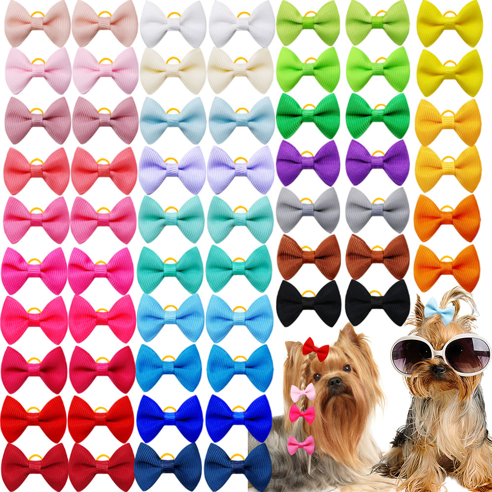 50PCS Puppy Bows With Rubber B - đánh giá và giá Pet Supplies In Bulk