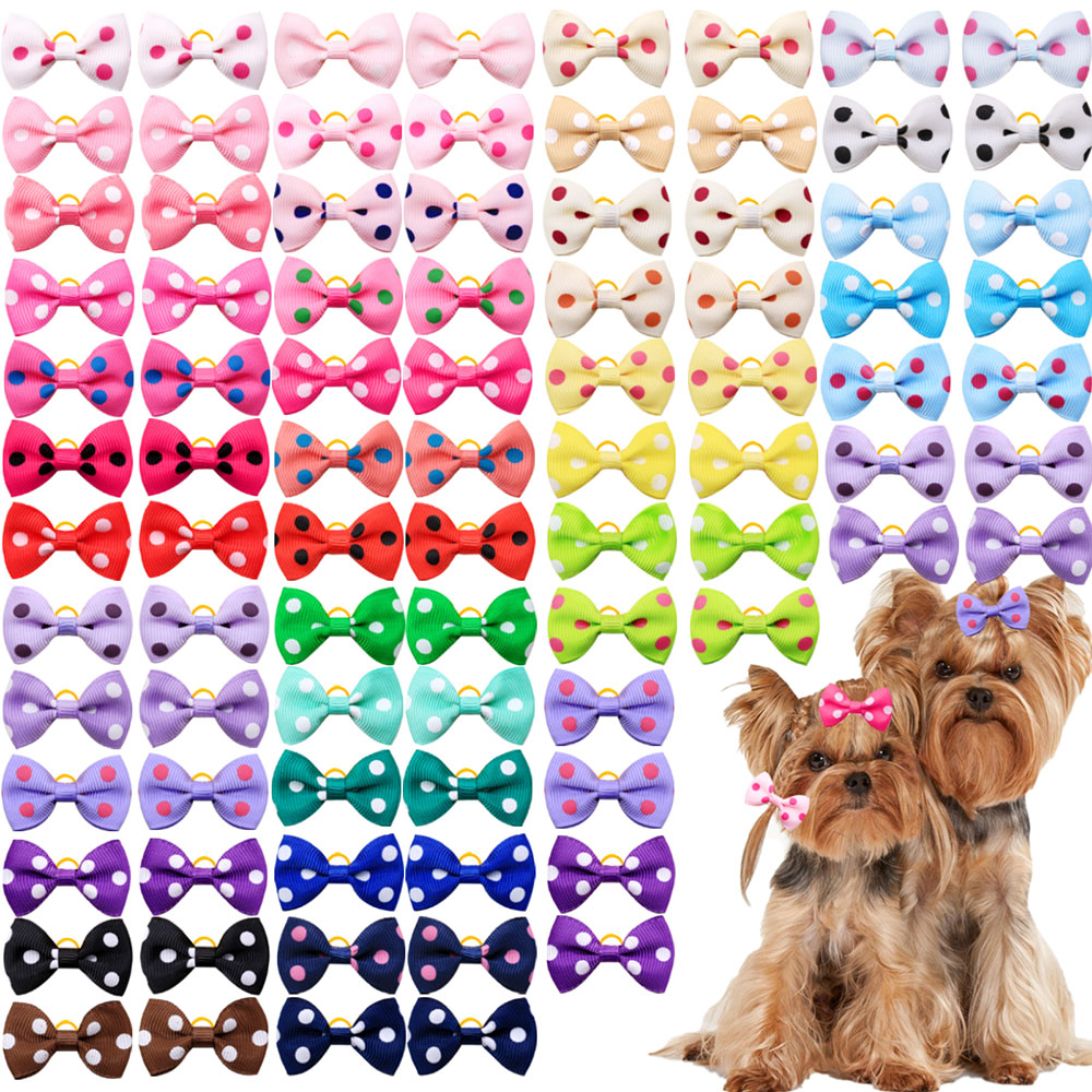 50PCS Puppy Bows With Rubber B - đánh giá và giá Pet Supplies In Bulk