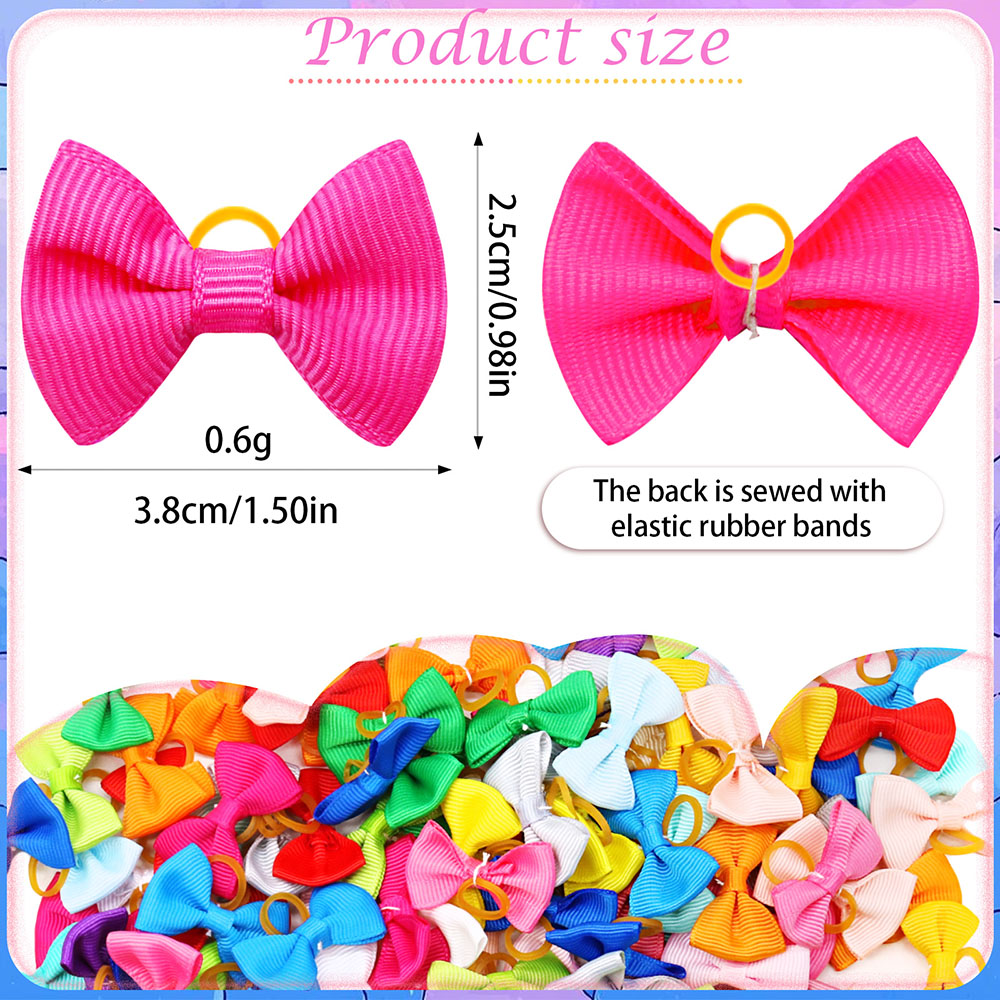 50PCS Puppy Bows With Rubber B - đánh giá và giá Pet Supplies In Bulk