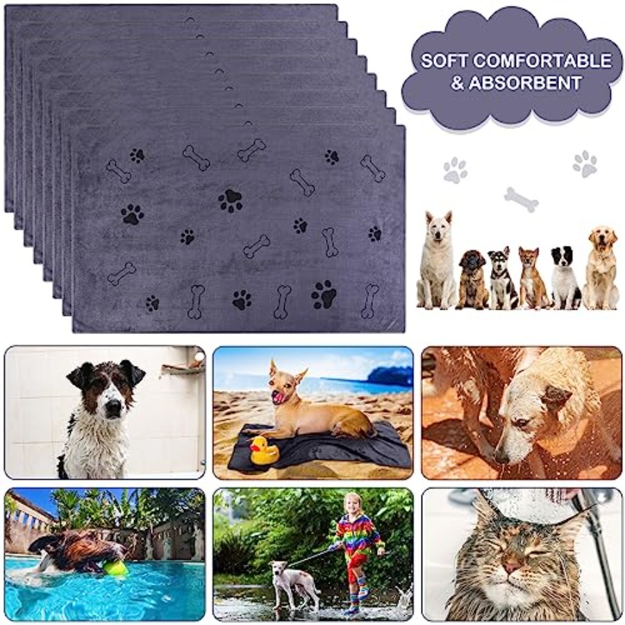 8 Pcs Dog Towels for Drying Do - đánh giá và giá Pet Supplies In Bulk